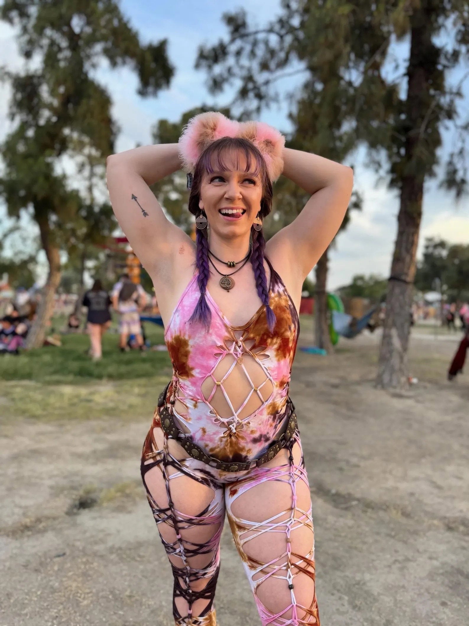 Desert Bloom Slit Weave Catsuit