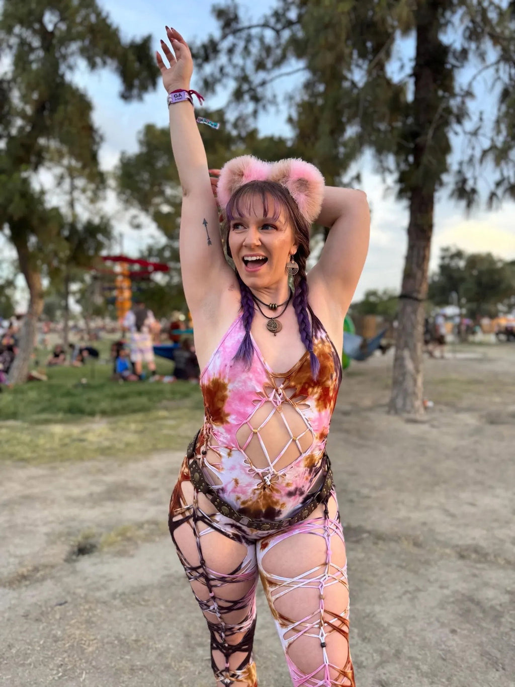 Desert Bloom Slit Weave Catsuit