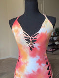 Sunset Sherbet Slitweave Romper