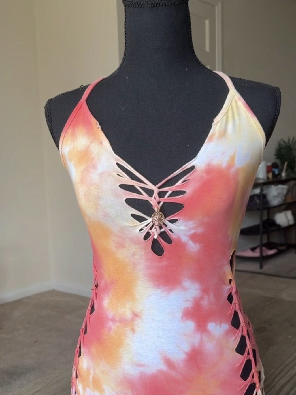 Sunset Sherbet Slitweave Romper