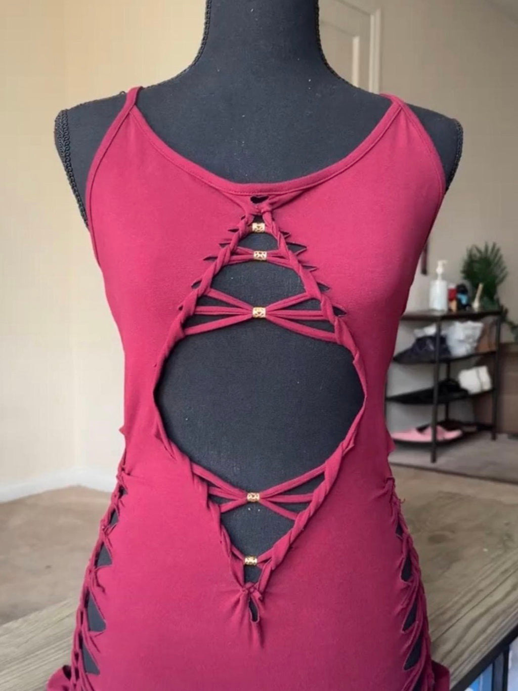 Funkadelic Wine Slitweave Romper