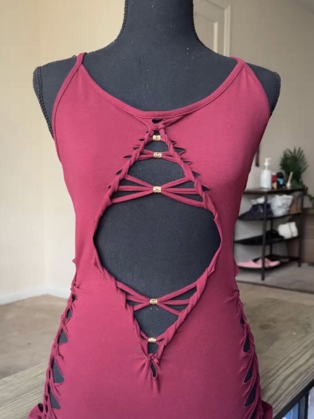 Funkadelic Wine Slitweave Romper
