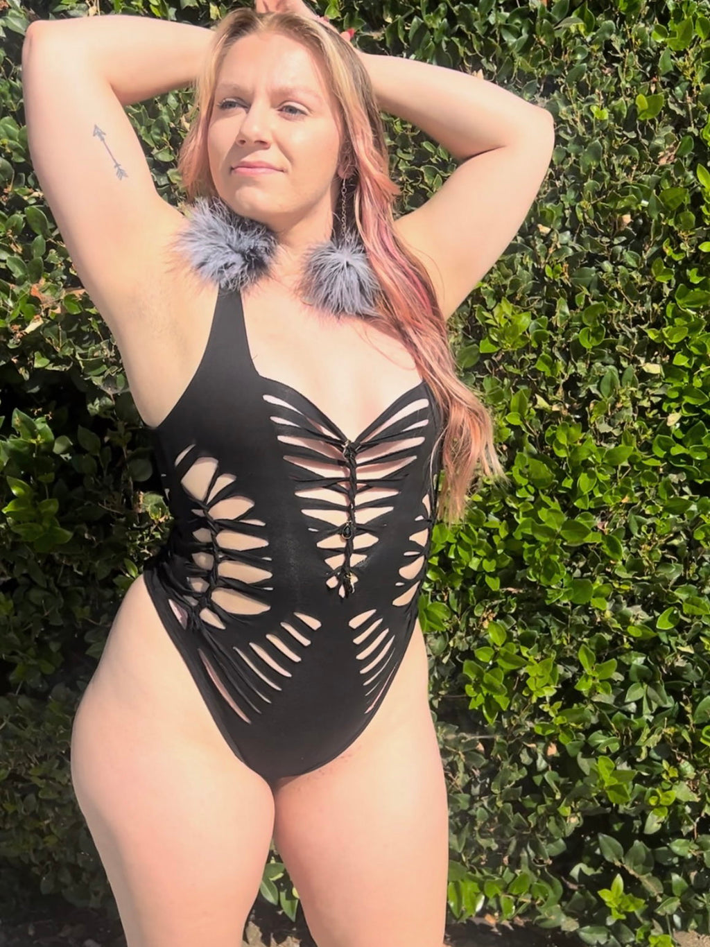 Blackout Bliss Slitweave Bodysuit