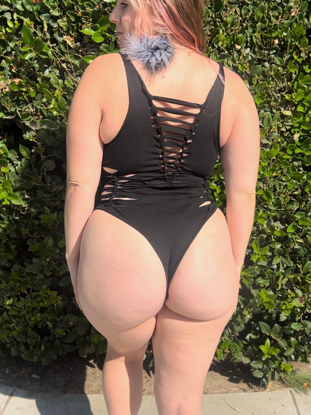 Blackout Bliss Slitweave Bodysuit