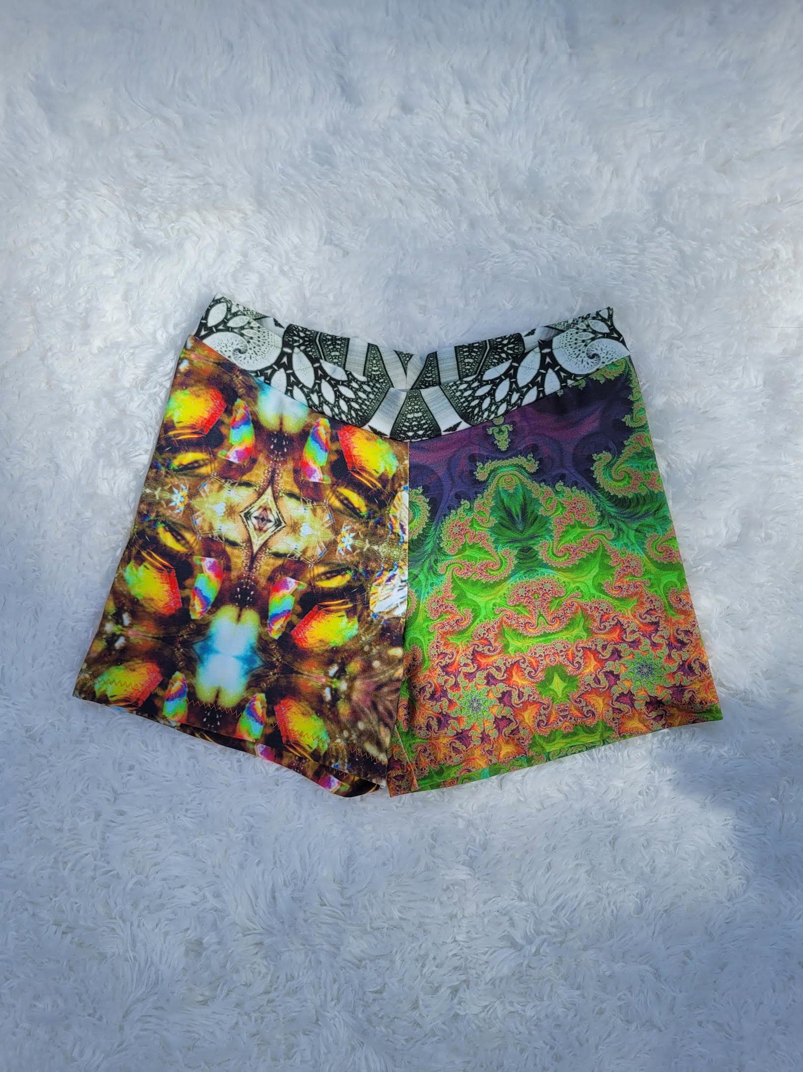 Three print shorts