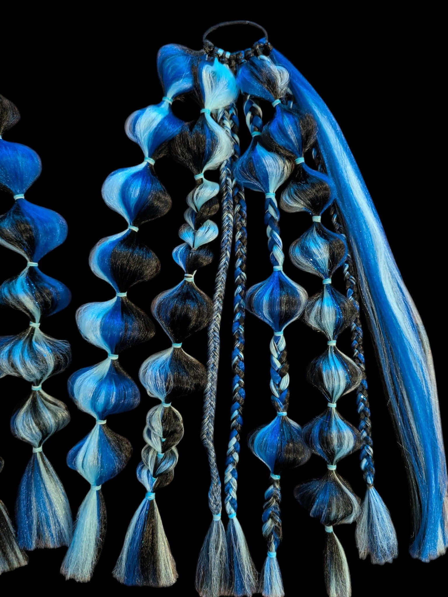 Bluejay (GLOW) - Ponytail Festival Rave Braids