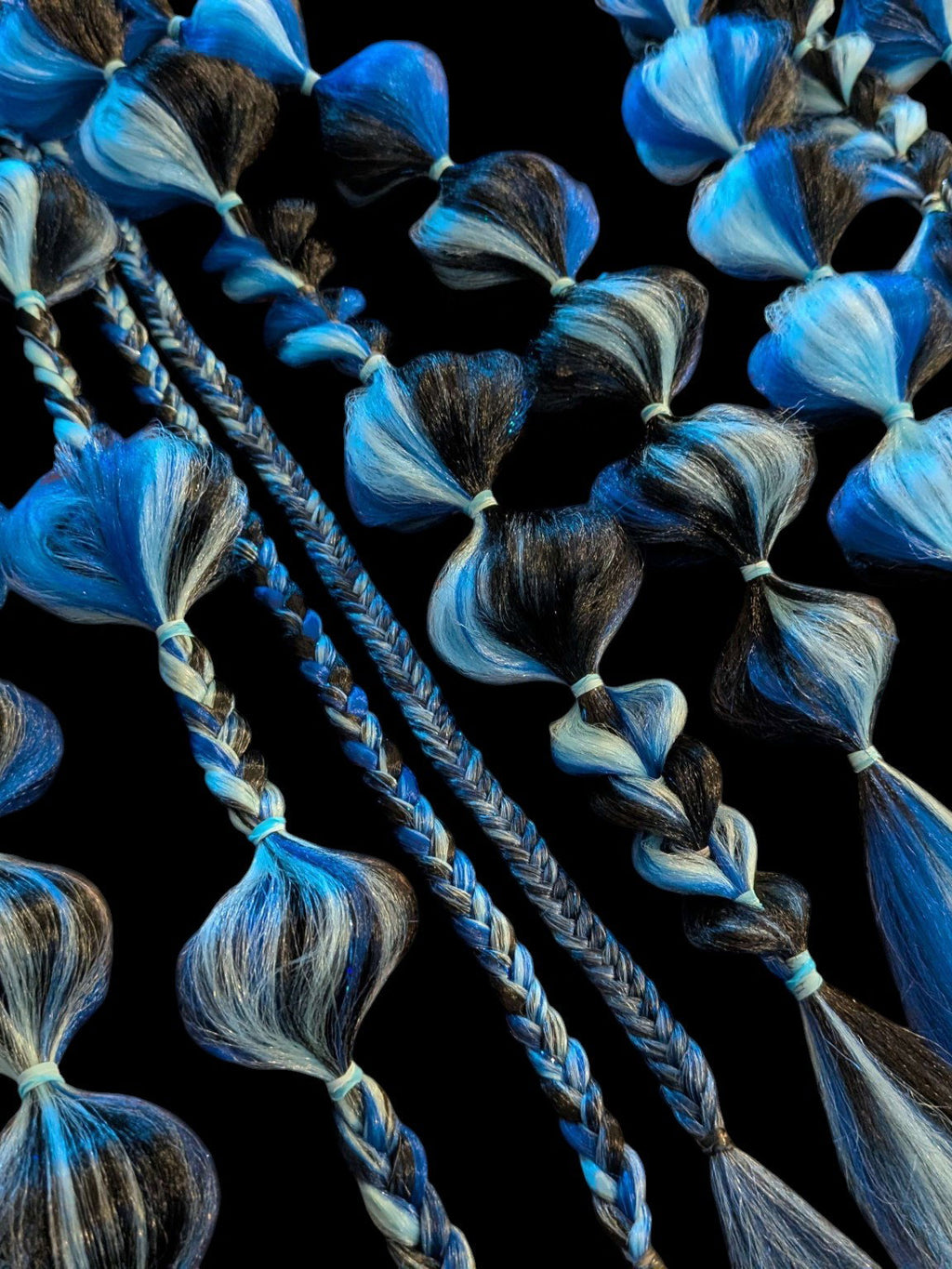 Bluejay (GLOW) - Ponytail Festival Rave Braids