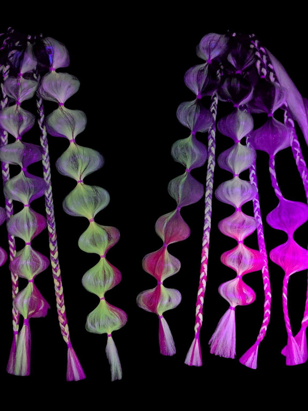 Flamingo (GLOW) - Festival Ponytail Braids