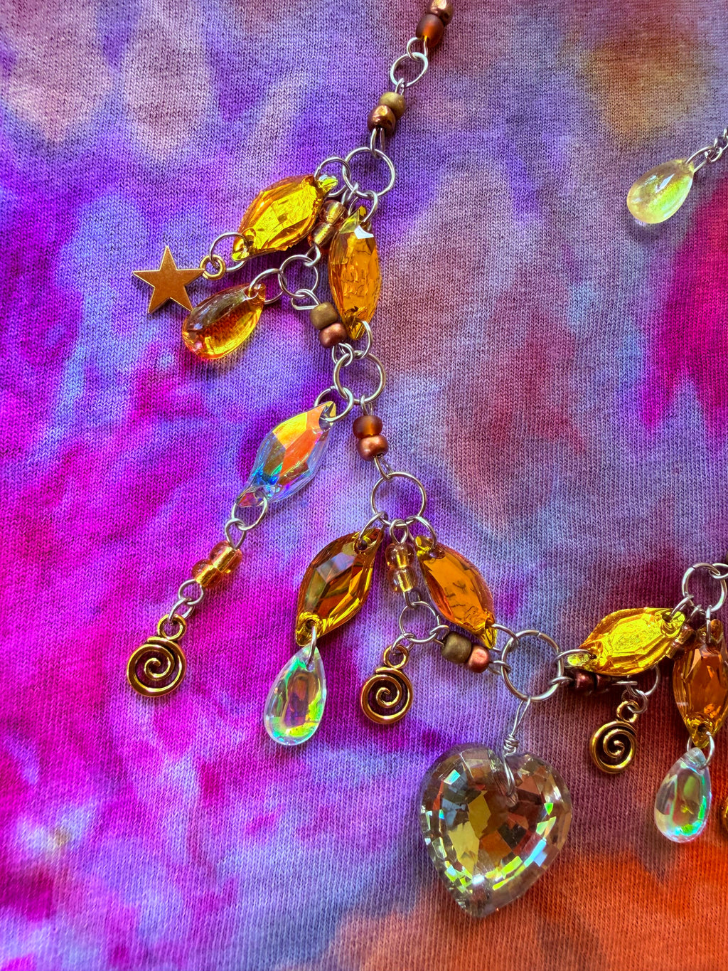 Molten Gold - Resin Crystal Charm Choker
