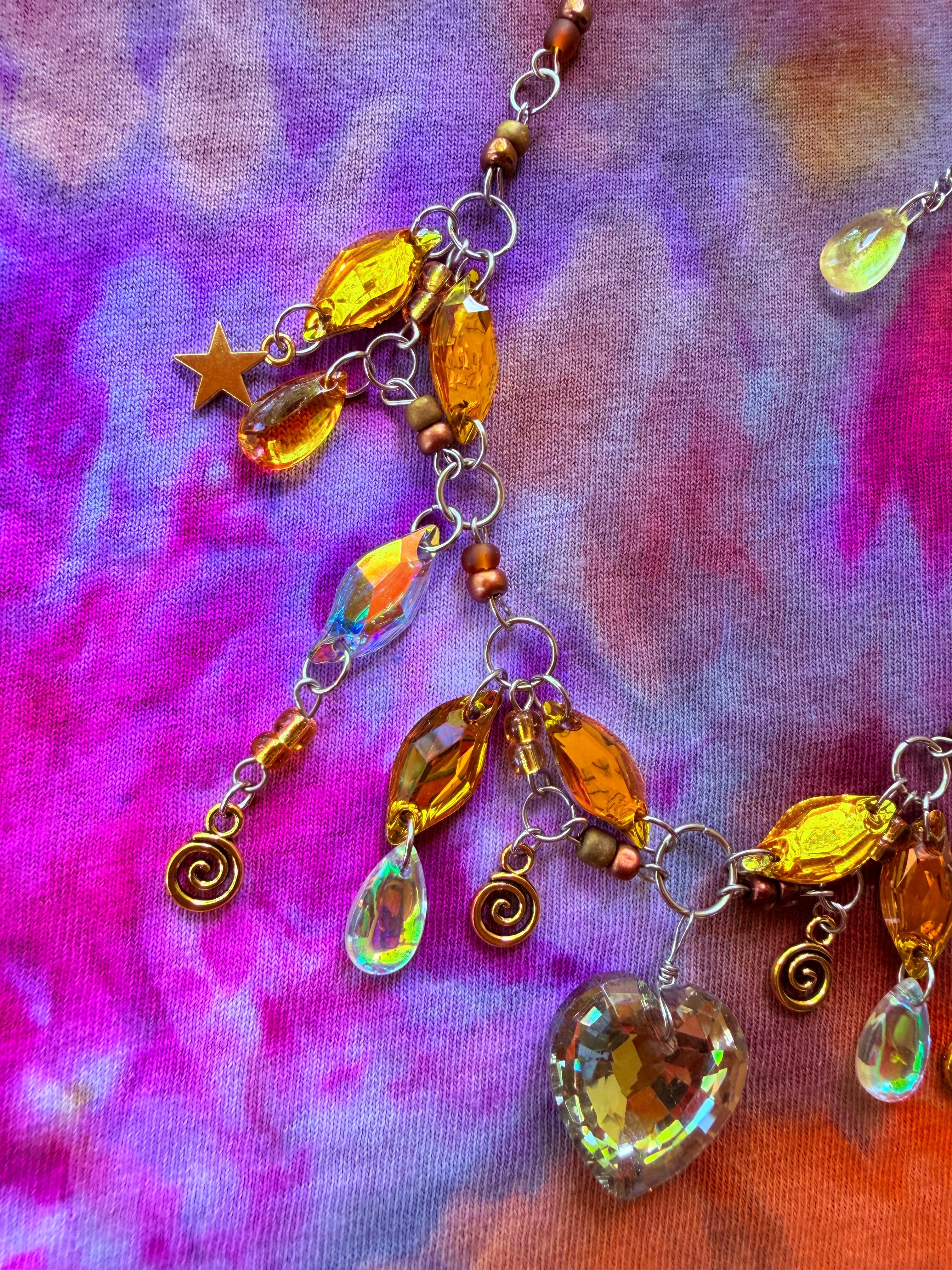 Molten Gold - Resin Crystal Charm Choker