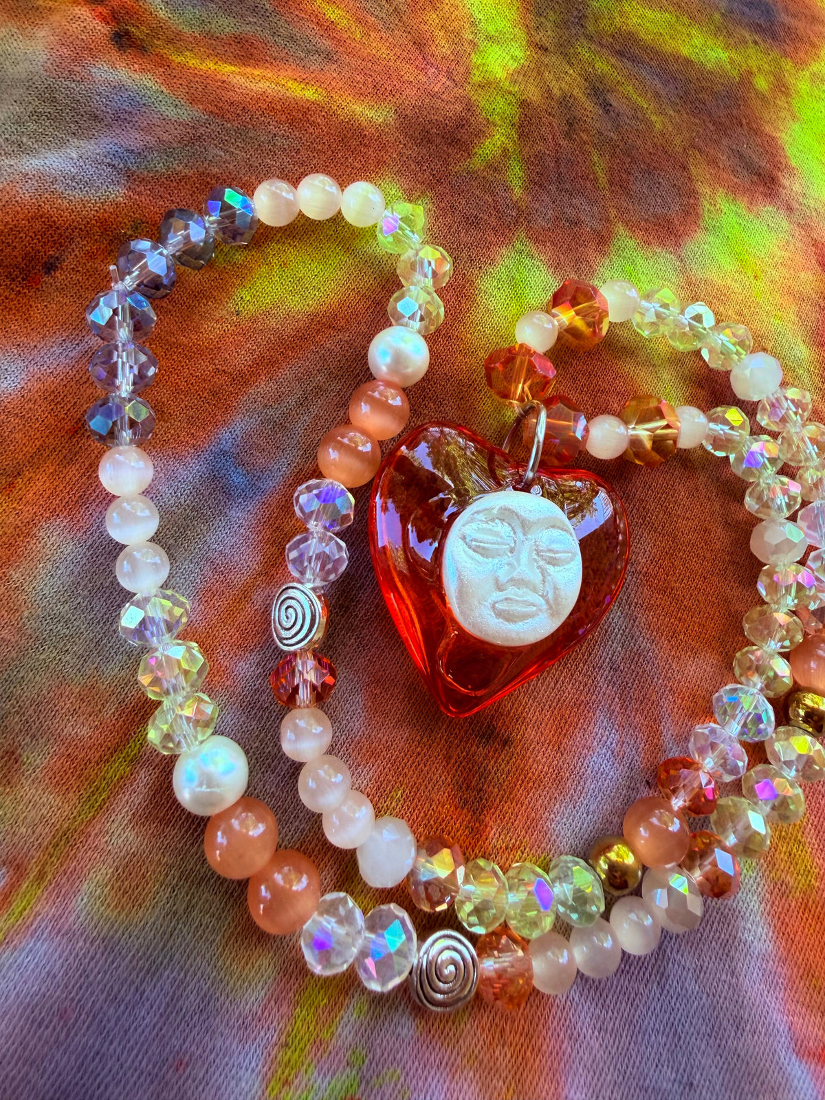 Desert Moonrise - Moon Heart Stretch Necklace