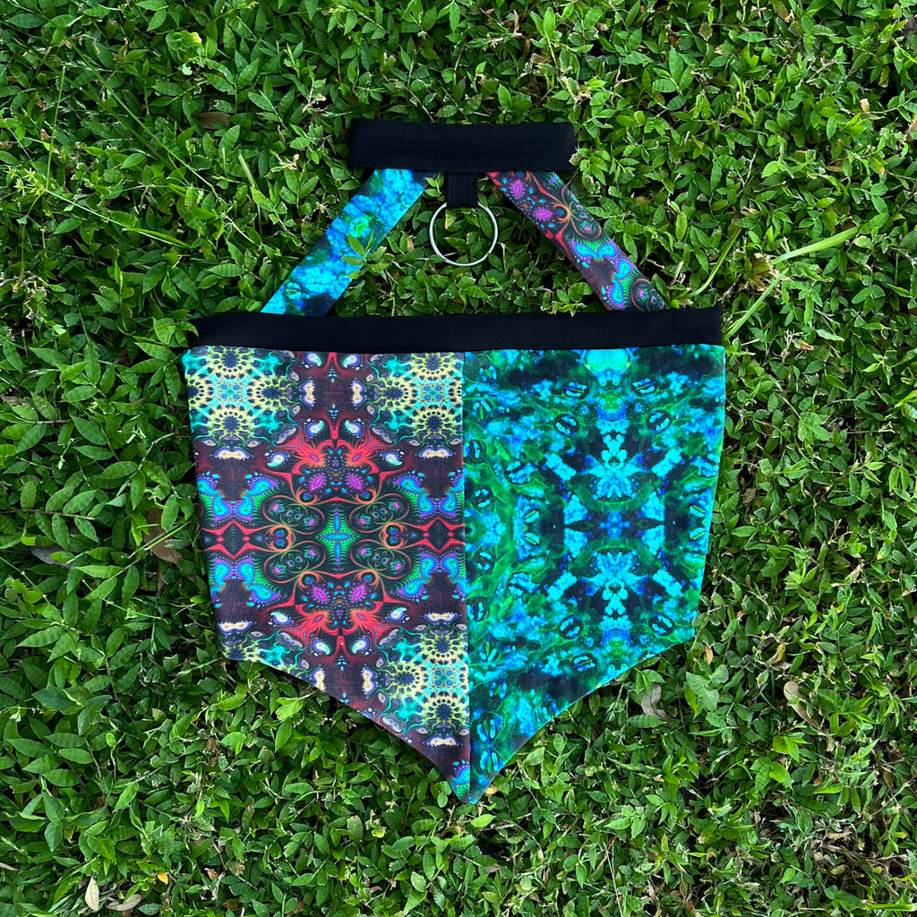 Half n Half Choker Pixie Top w/ Appliqué S/M