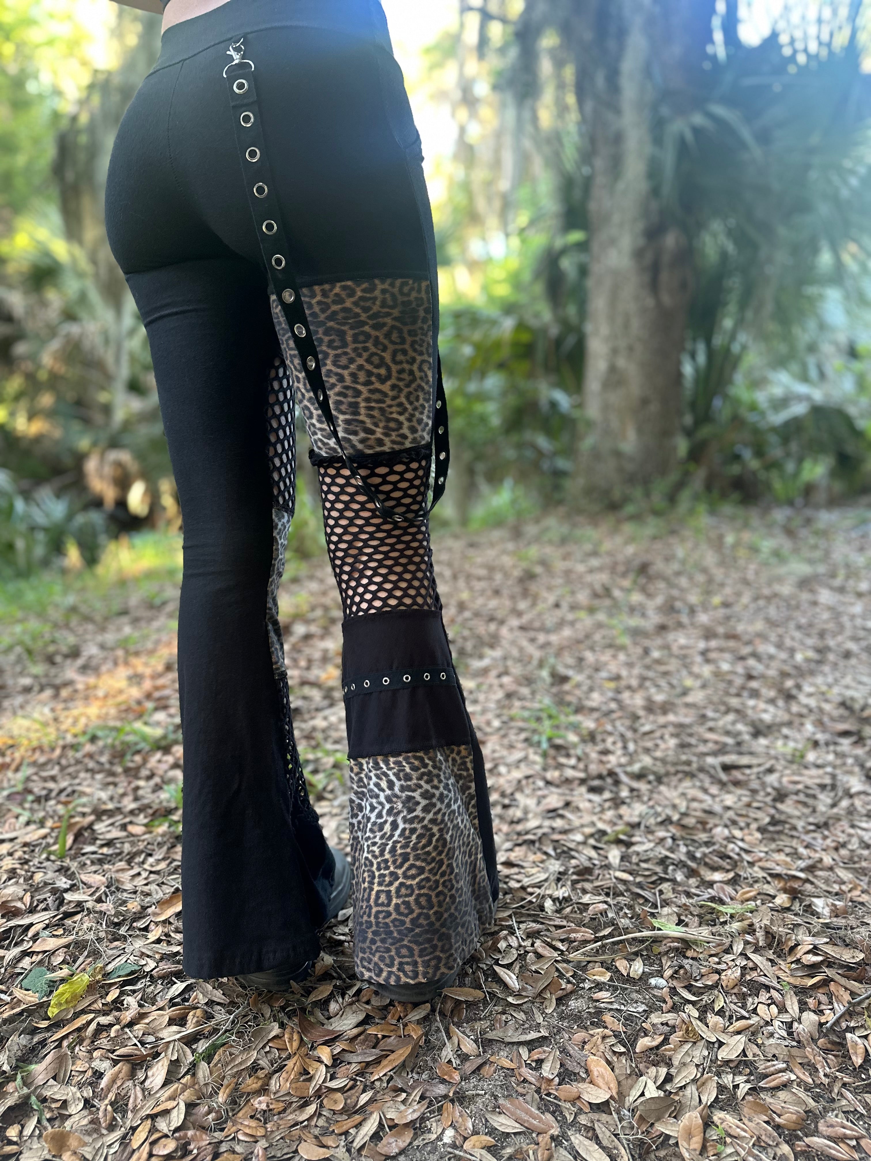 MTO Mesh Flare Pants with Eyelet Details