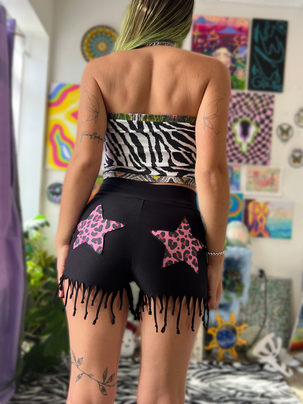 black cheetah girls star baby shorts (multi sizes!!)