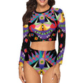 Techno Beats Long Sleeve Crew Neck Ladies Suit
