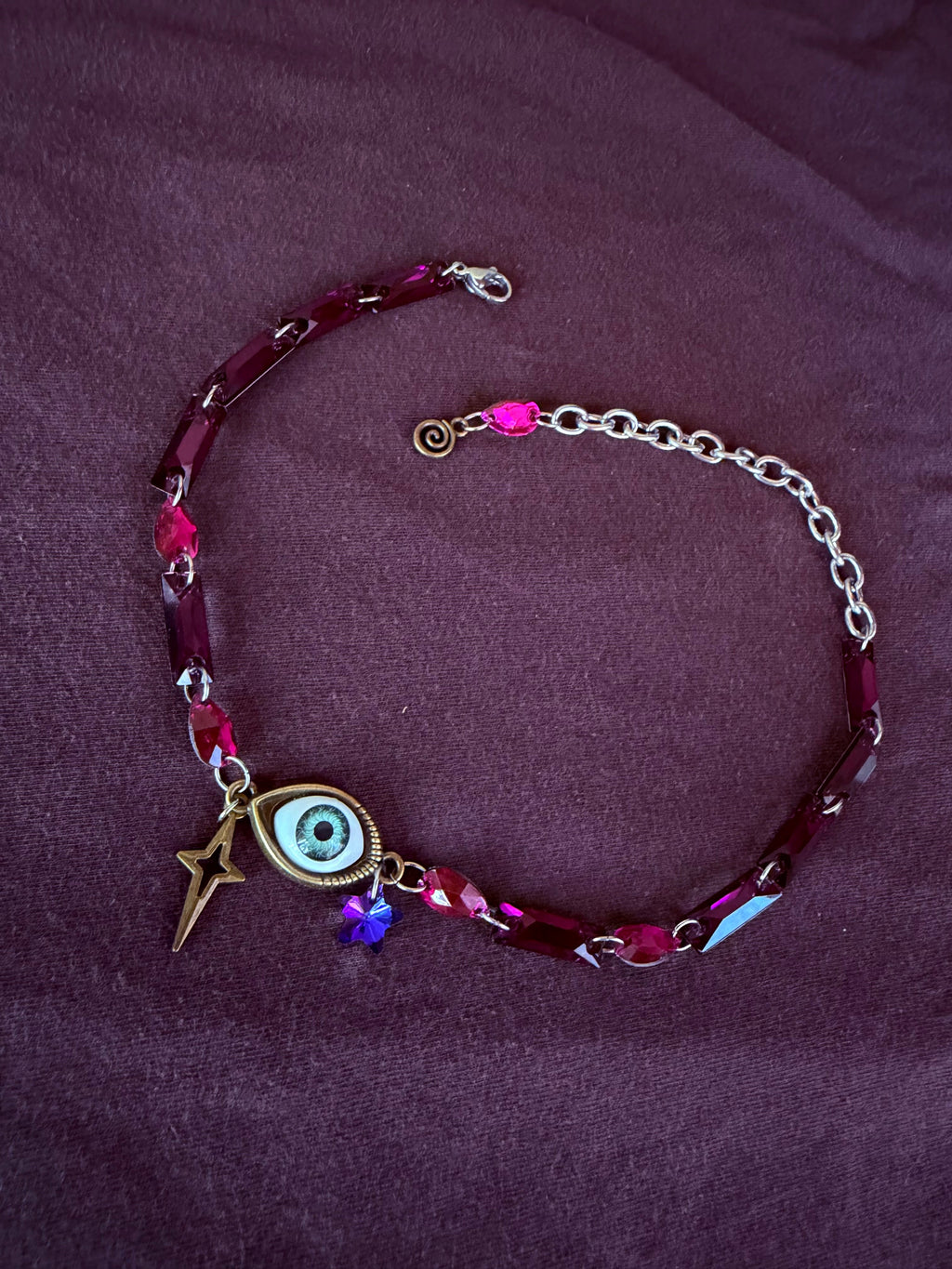 Glass Crystal Third Eye Choker