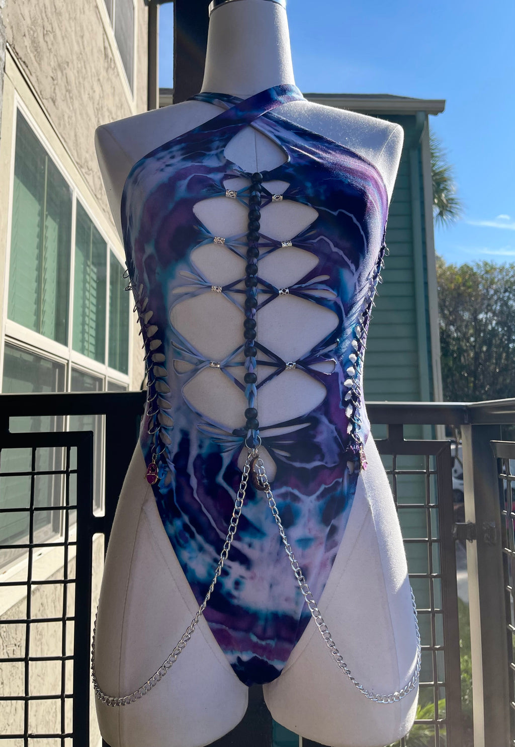 Lavender Moon Siren Tie Dye Bodysuit (ᴍᴀᴅᴇ ᴛᴏ ᴏʀᴅᴇʀ)