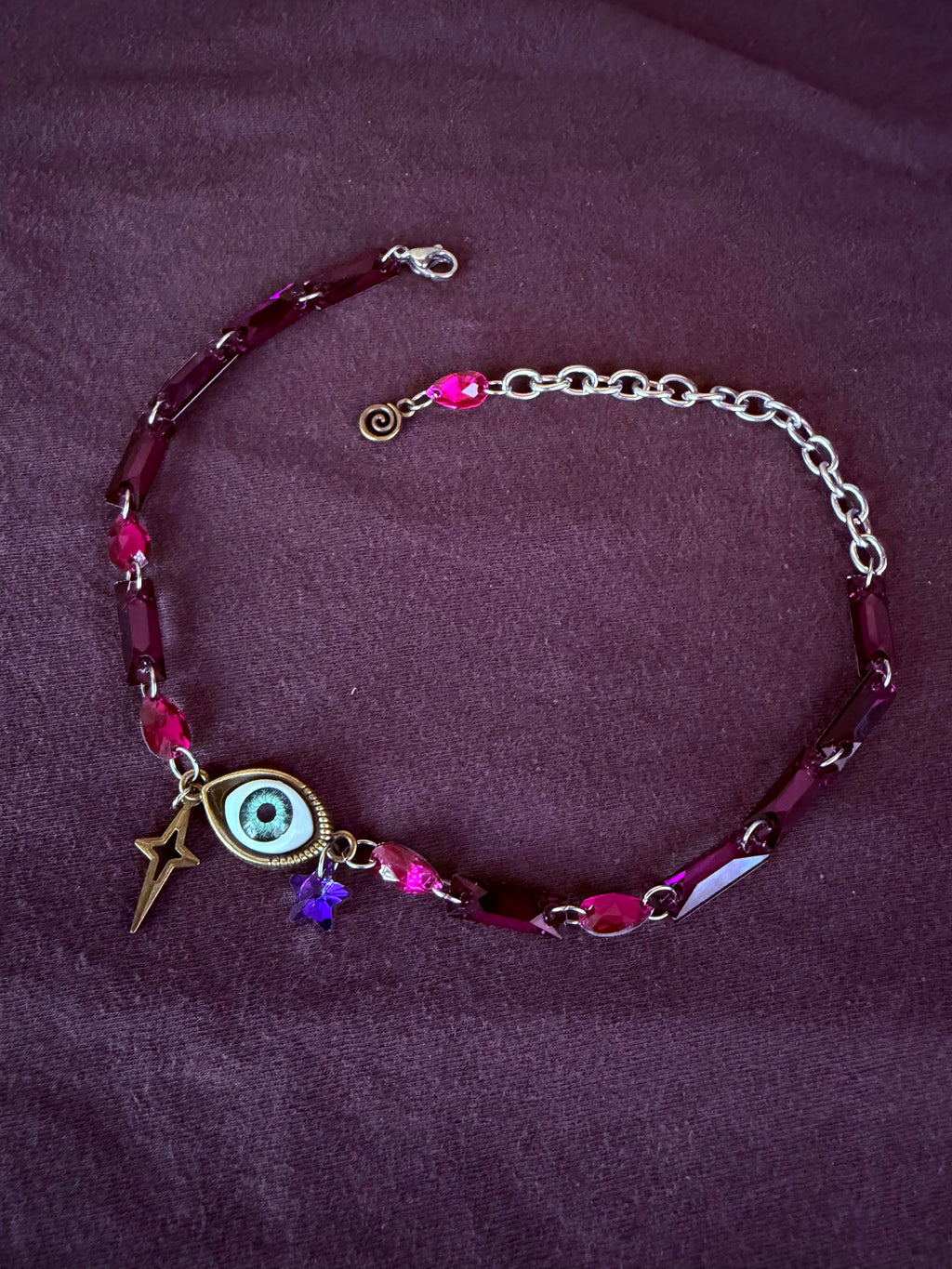Glass Crystal Third Eye Choker
