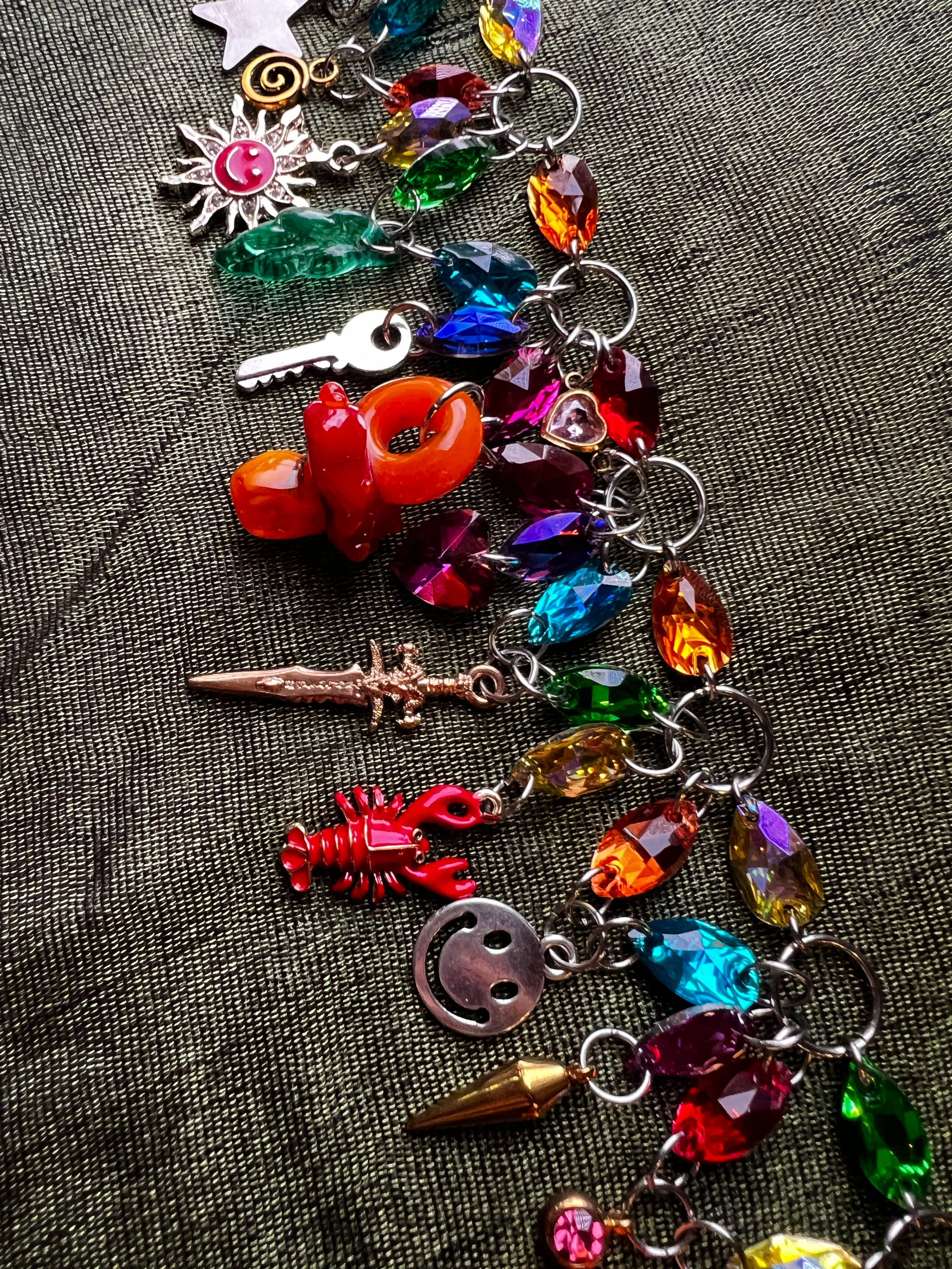 Mushroom Kingdom - Glass Crystal Chandelier Choker