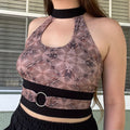Keyhole Choker Top M/L (L Chest) (not lined)
