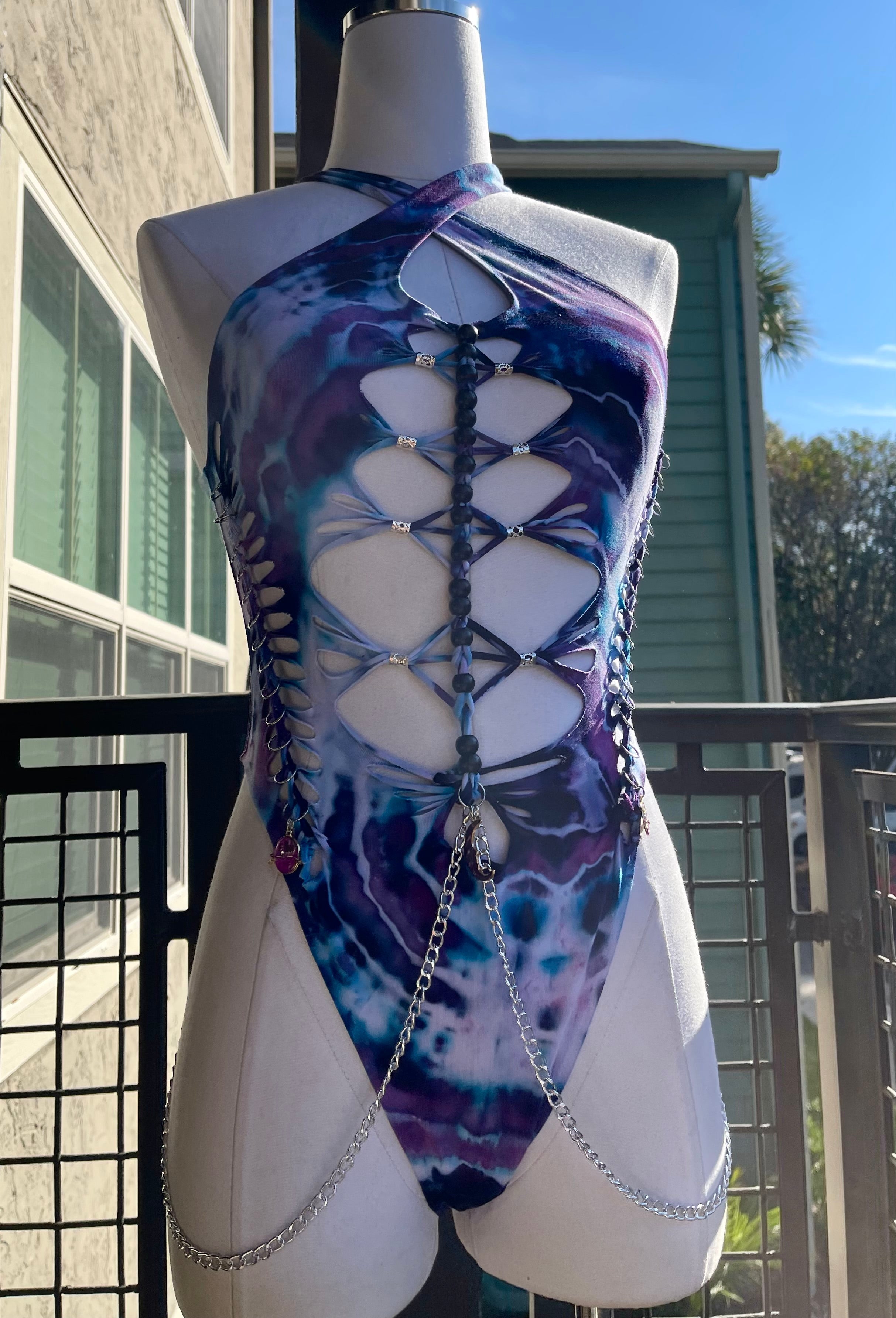 Lavender Moon Siren Tie Dye Bodysuit (ᴍᴀᴅᴇ ᴛᴏ ᴏʀᴅᴇʀ)