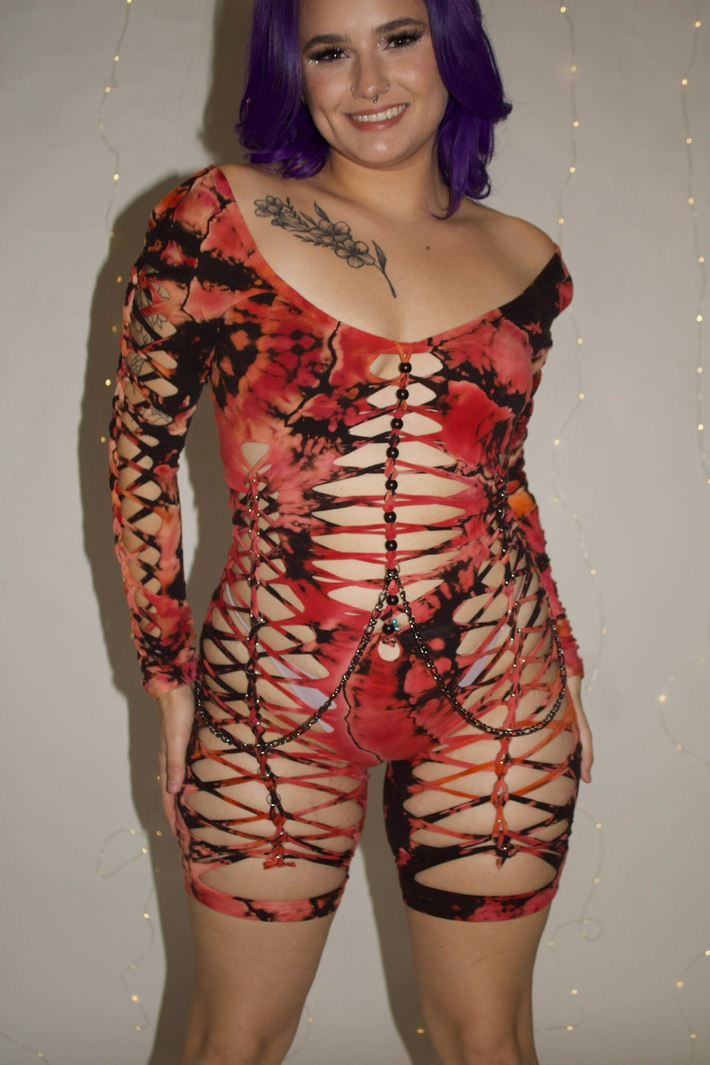 Immortal Temptress Geode Long Sleeve Romper (ᴍᴀᴅᴇ ᴛᴏ ᴏʀᴅᴇʀ)