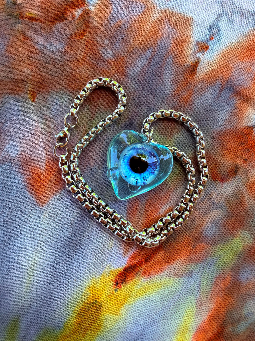 Sky Fae - Fairy Eye Heart Pendant + 15 inch chain