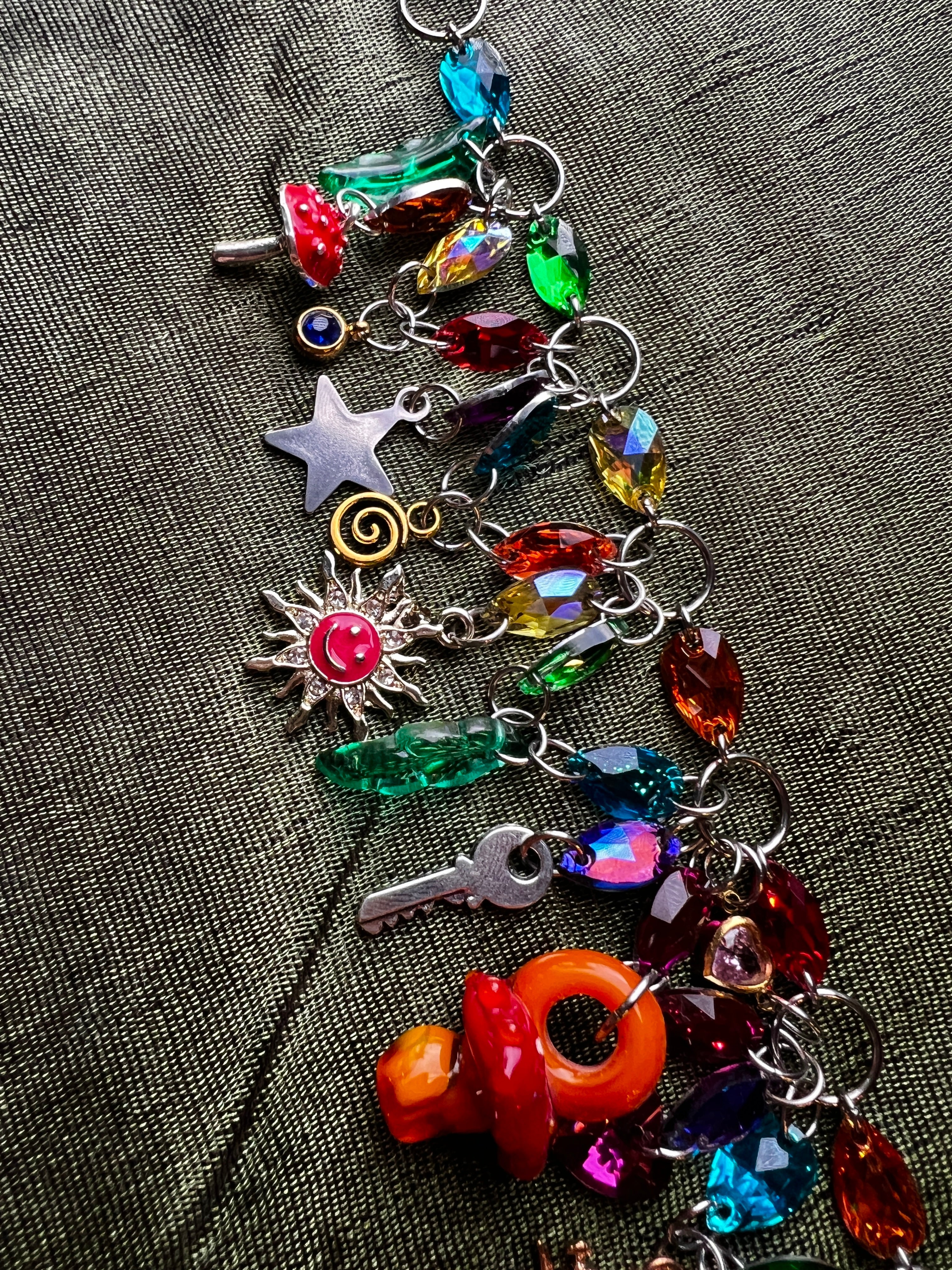 Mushroom Kingdom - Glass Crystal Chandelier Choker