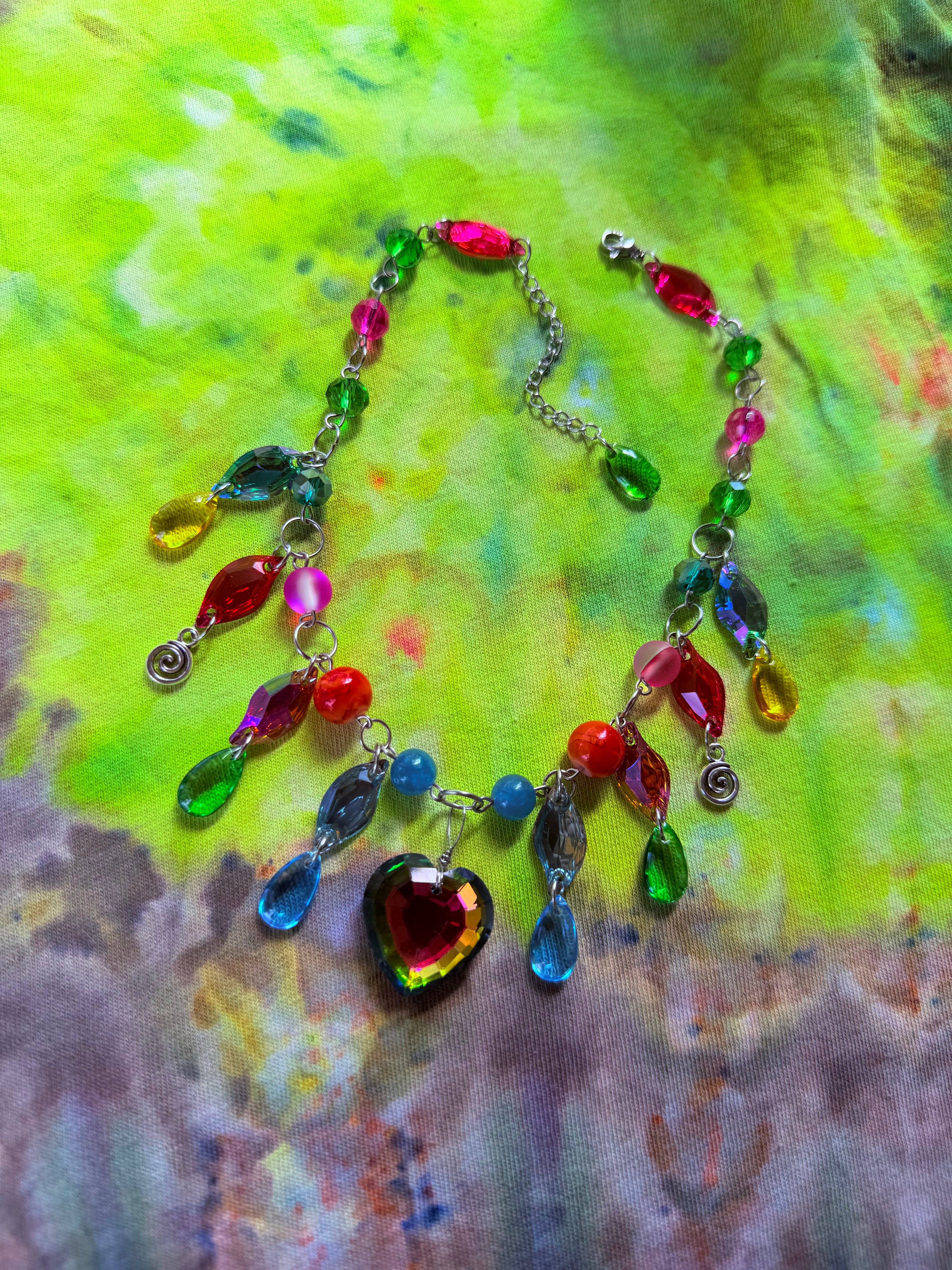 Rainbow Aura - Resin Crystal Charm Choker