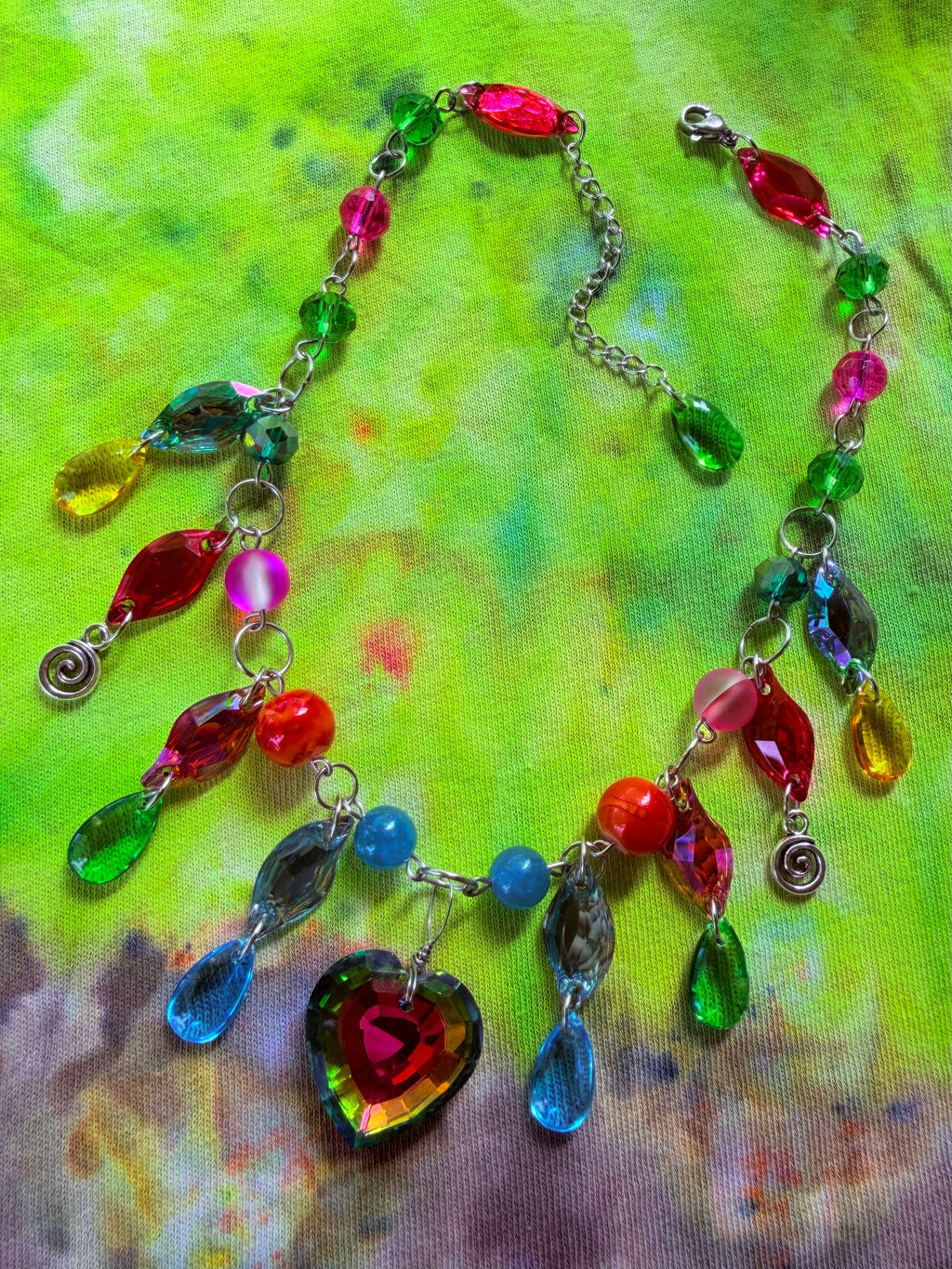 Rainbow Aura - Resin Crystal Charm Choker