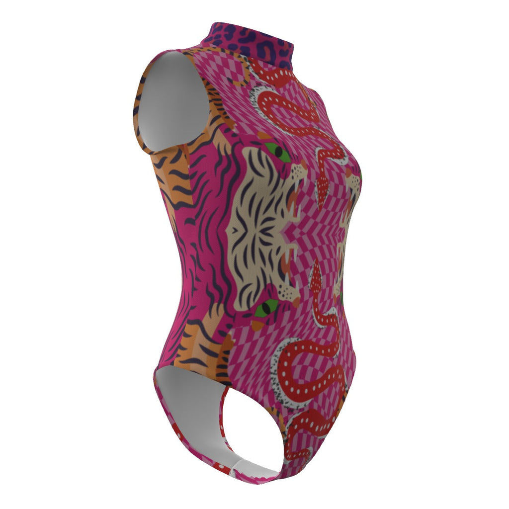 Tiger Balm Sleeveless Bodysuit With Gloves
