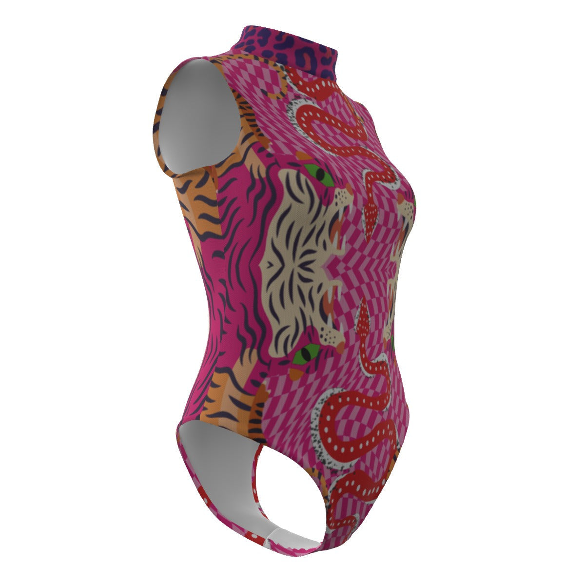 Tiger Balm Sleeveless Bodysuit With Gloves