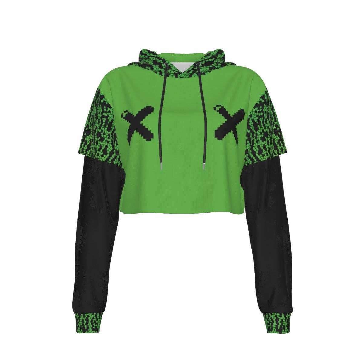 Moxie Mesh Sleeve Cropped Hoodie