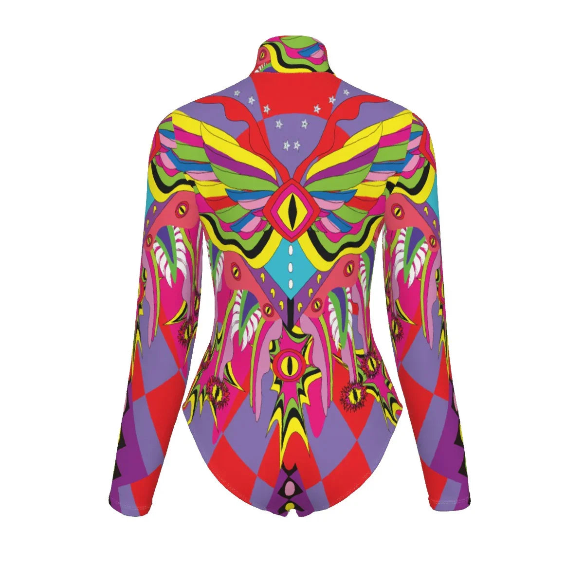 Rave Angel Women's Turtleneck Long Sleeve Bodysuit