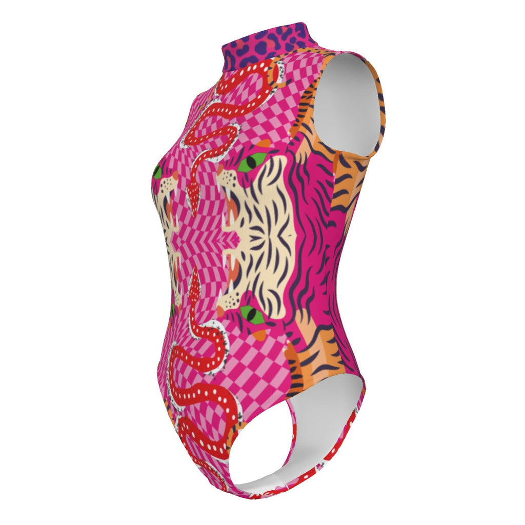 Tiger Balm Sleeveless Bodysuit With Gloves