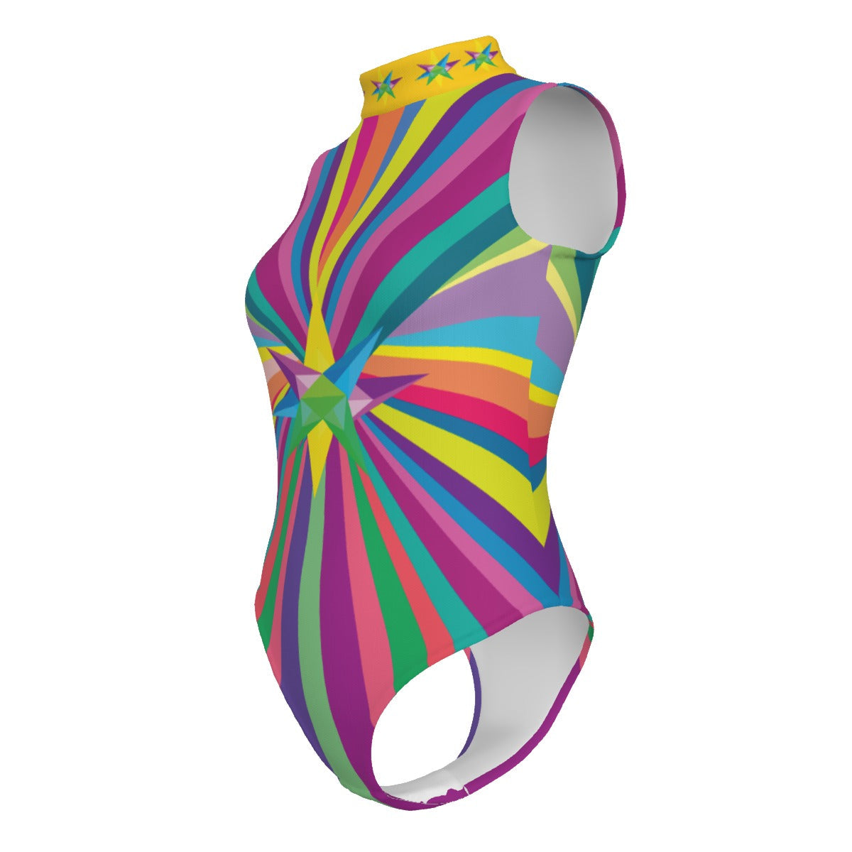 Multi Star Women's Sleeveless Bodysuit with Gloves