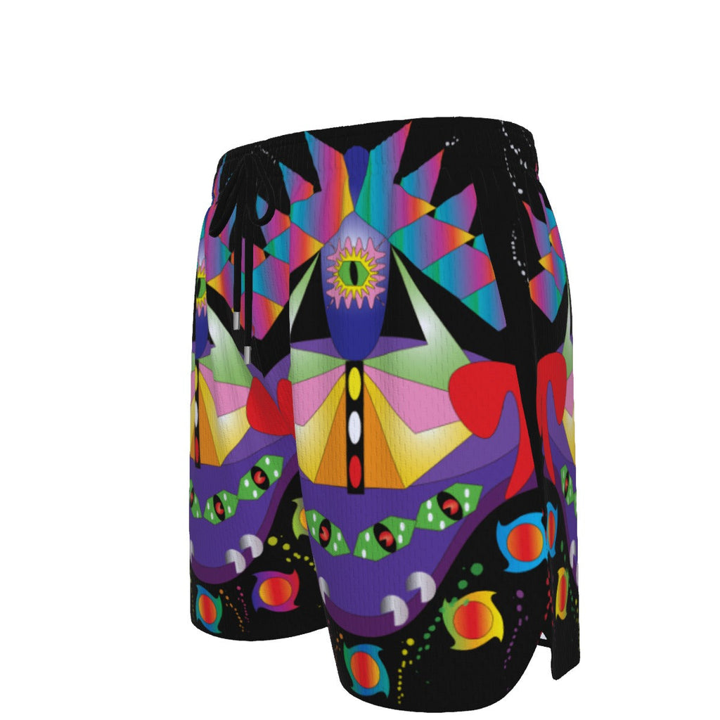 Techno Beats Men's Side Split Running Sport Shorts