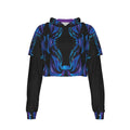 Akasha Two-piece Mesh Sleeve Cropped Hoodie