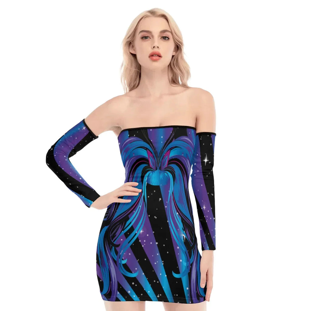 Gen Z  Women's Off-shoulder Back Lace-up Dress