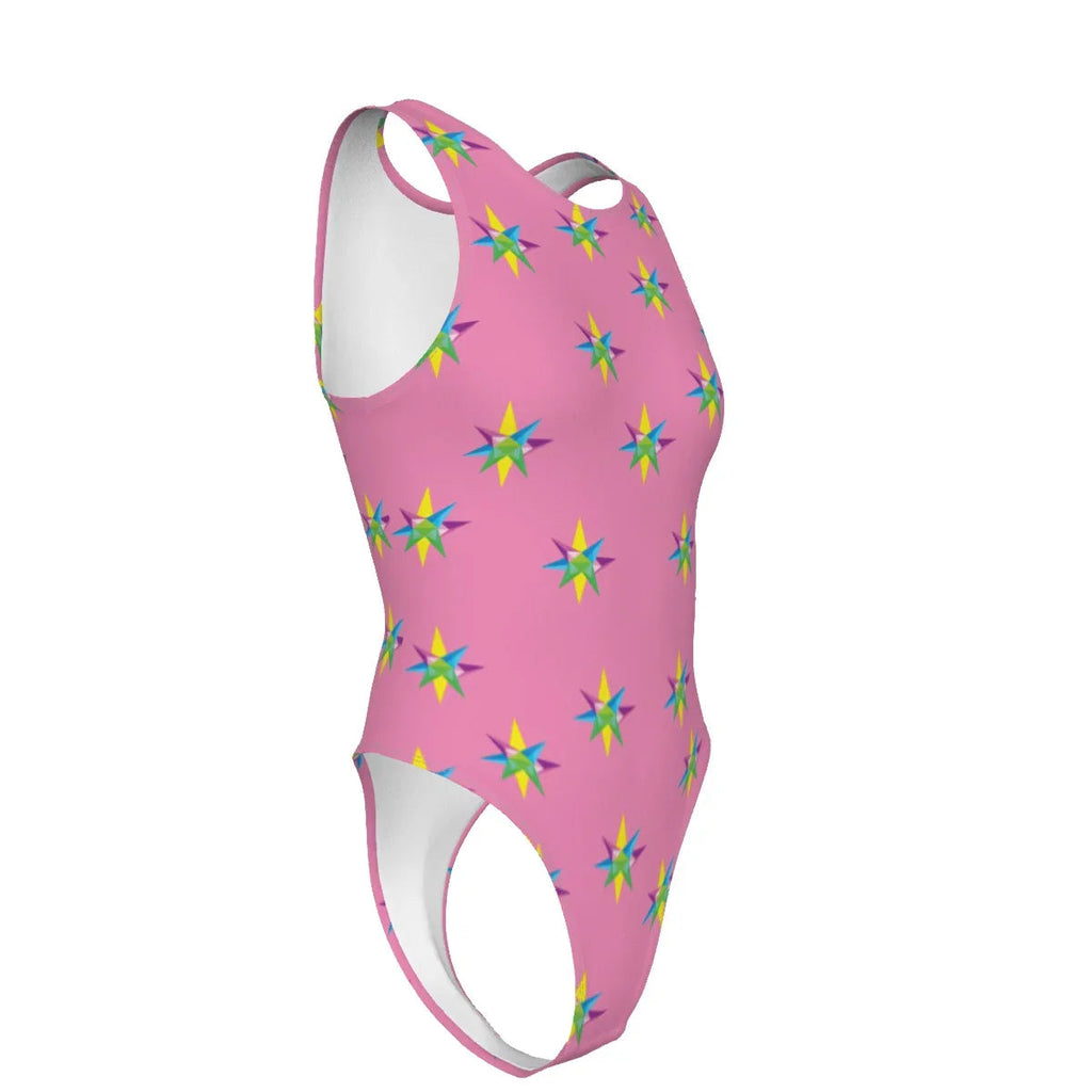Star Pink Women's Tank Bodysuit with Gloves