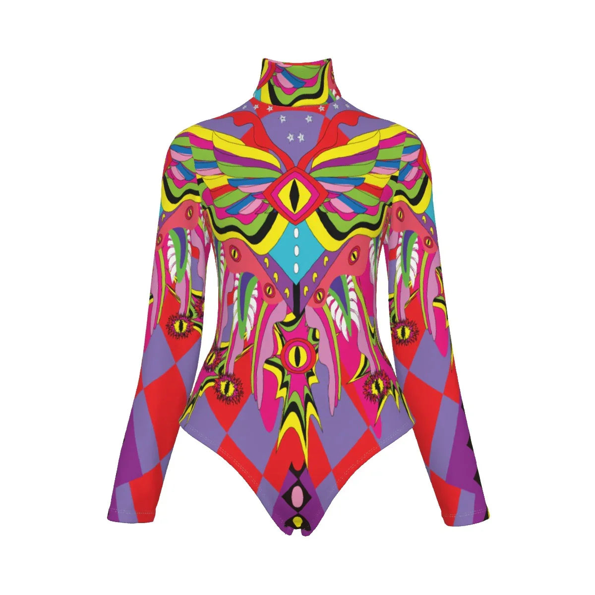 Rave Angel Women's Turtleneck Long Sleeve Bodysuit