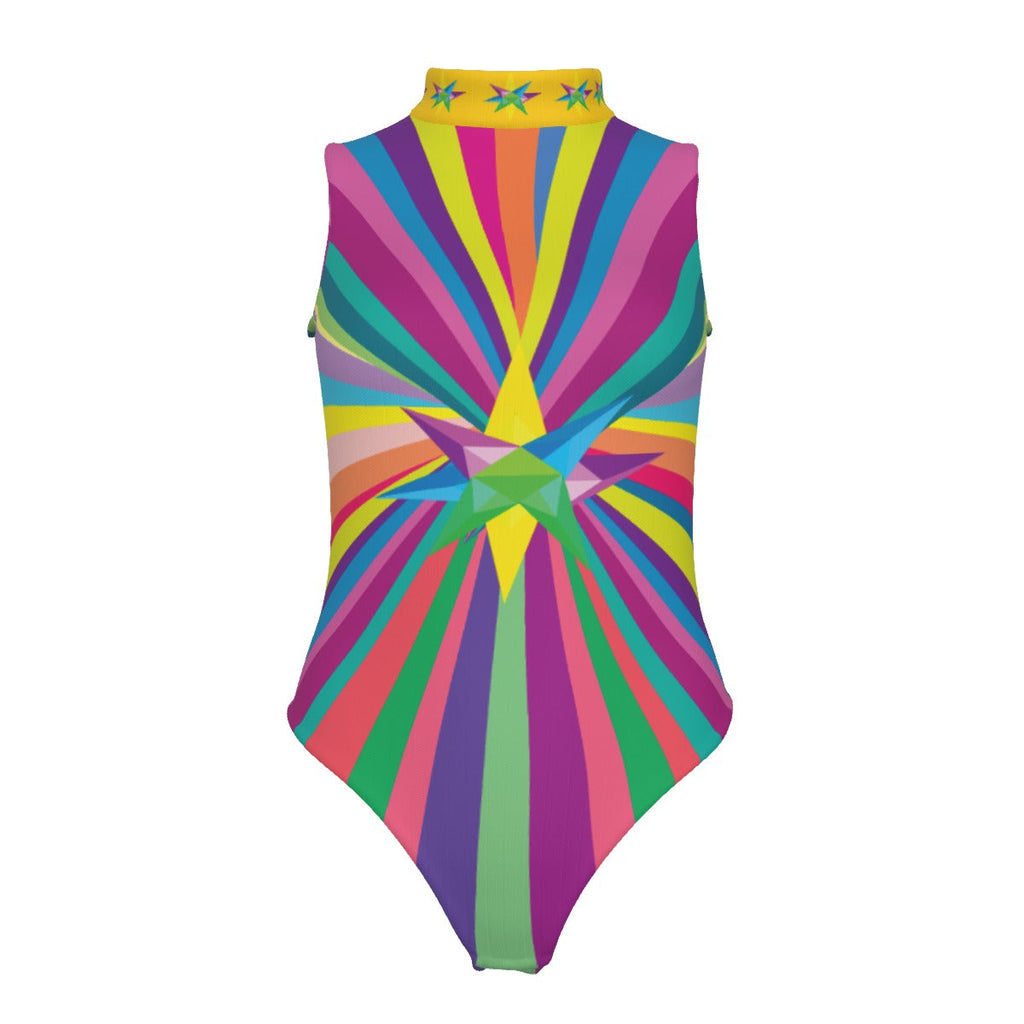 Multi Star Women's Sleeveless Bodysuit with Gloves