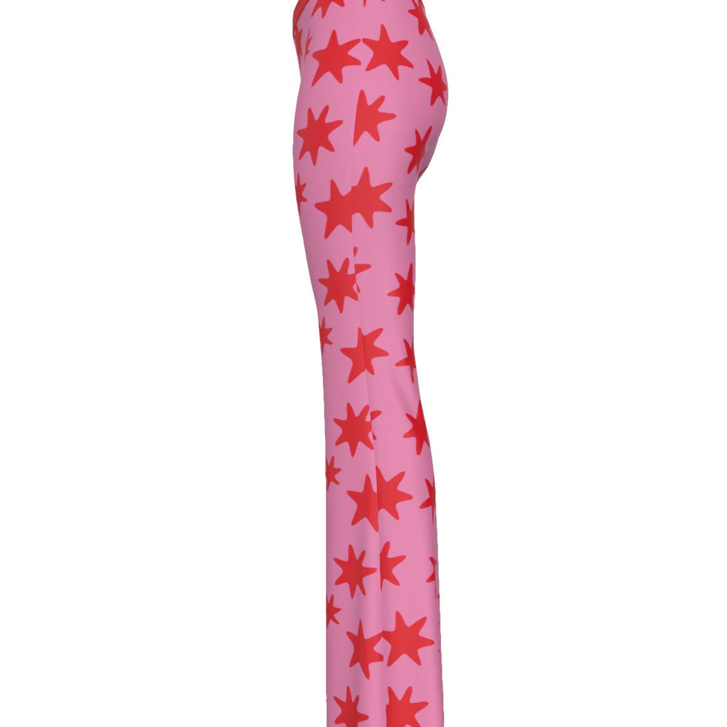 Cosmic Lady  Women's High Elastic Flare Pants
