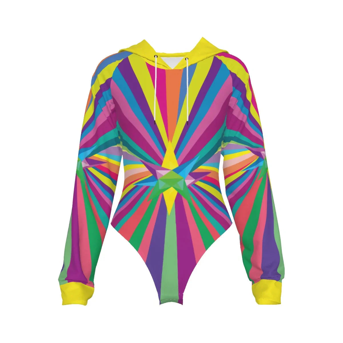 Multi Star Women's Raglan Sleeve Hooded Bodysuit