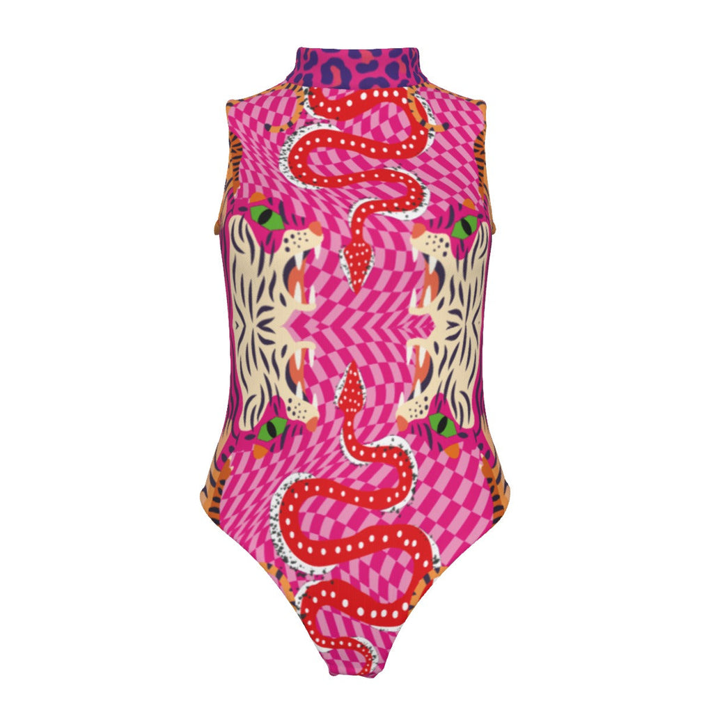 Tiger Balm Sleeveless Bodysuit With Gloves