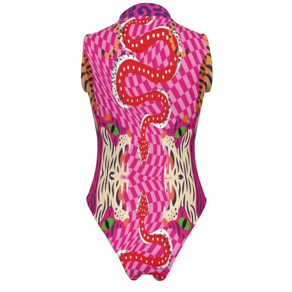 Tiger Balm Sleeveless Bodysuit With Gloves