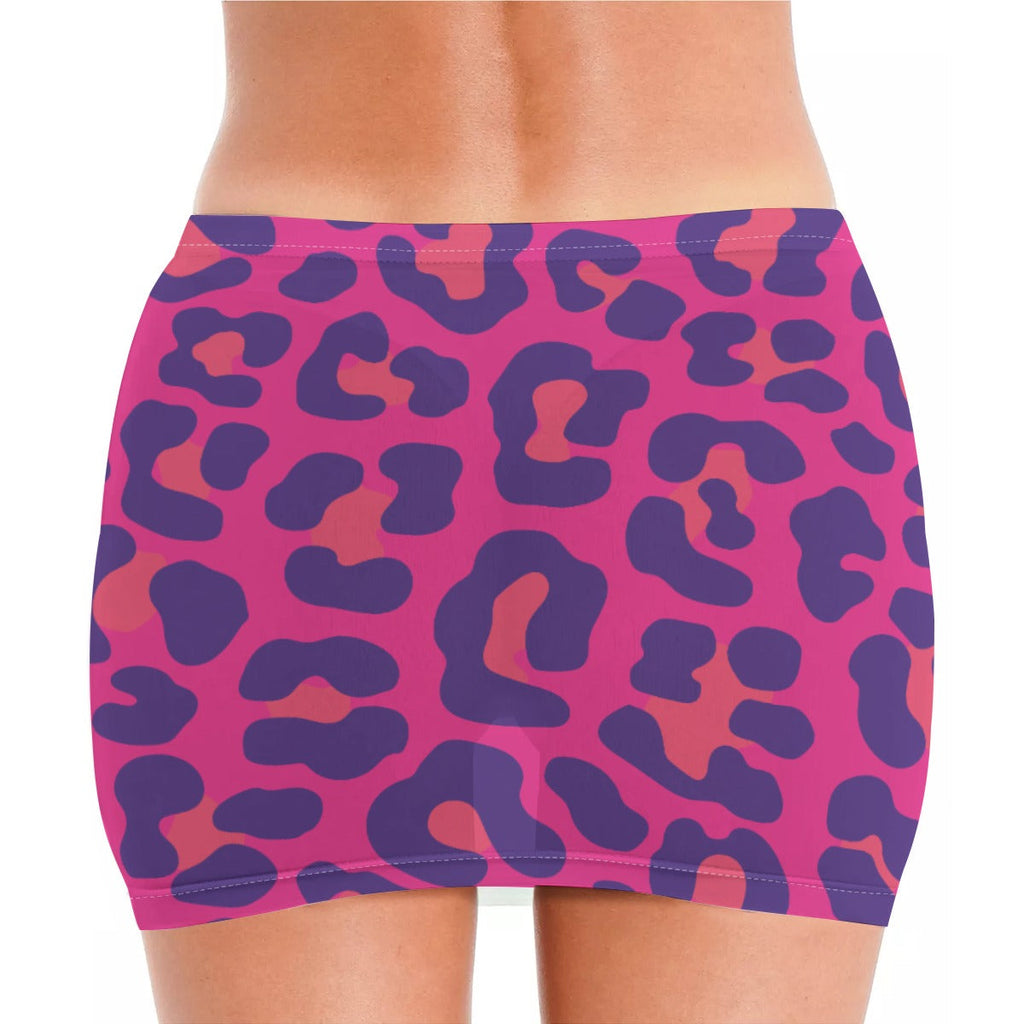 Tiger Balm Pink Paw Pattern  Women's Minimalist Sheer Mesh Bodycon Skirt
