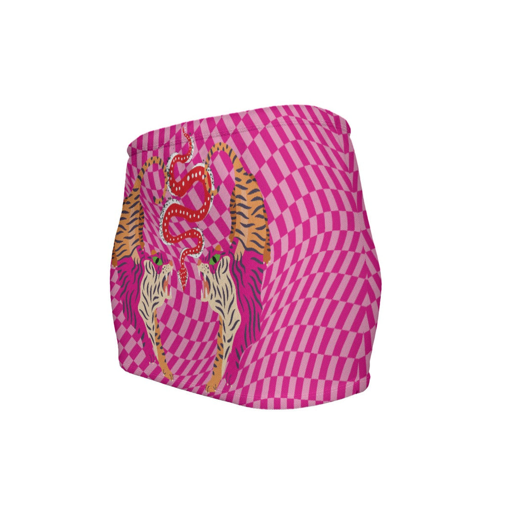 Tiger Balm Pink  Women's Slinky Micro Mini Skirt
