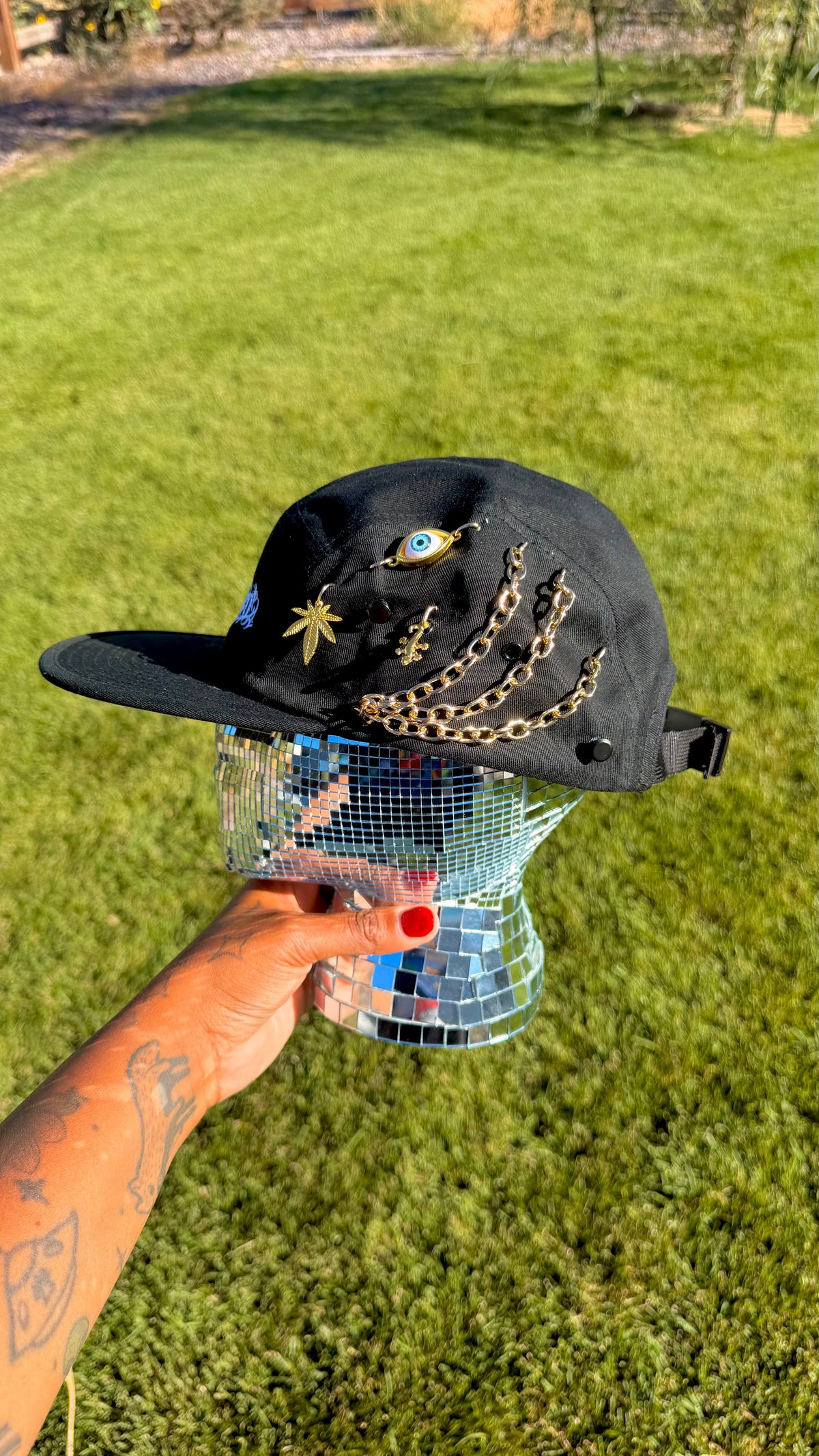 1 of 1 Gold Peaked 5 Panel Hat