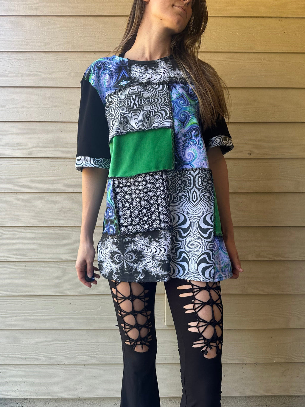 Mire Tipper Patchwork Tee (LG)